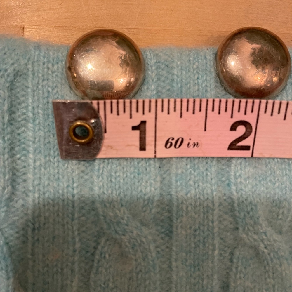 Vintage 925 Sterling  Silver Earrings TAXCO MEXICO TS-01 Round Circle Clip-on - Picture 5 of 9